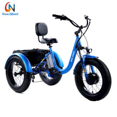 China Steel cheap 3 wheel electric bike fat tire electric tricycle snow cargo tricycle 3 wheel electric electric bike for sale