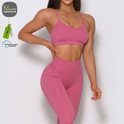 China Sexy Breathable Women Gym Leggings Lift Up Workout Sports Clothing Custom Logo Fitness Clothing Activewear Gym Leggings Set Wear for sale