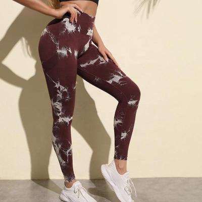 China Breathable Wholesale Women Tummy Control 24 Colors Link Dye Crac! crack! Yoga Leggings Waist Seamless High Soft Compression Stretchy Gym Leggings for sale