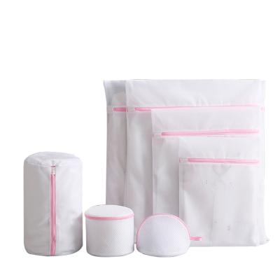 China Eco-friendly Durable Laundry Hamper Bag Customized 7 Pcs Set Laundry Mesh Bag With Zipper for sale