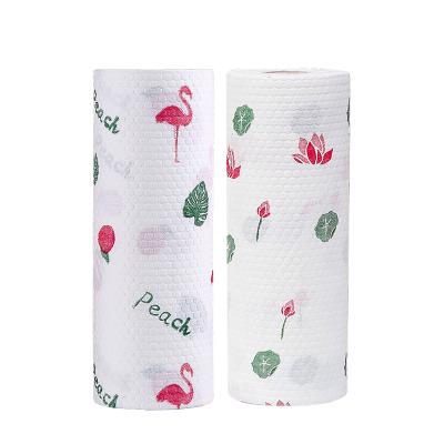 China Universal Nonwoven Kitchen Stocked Rags Cleaning Nonstick Wiping Rag Custom Disposable Paper Lazy Cleaning Towel for sale