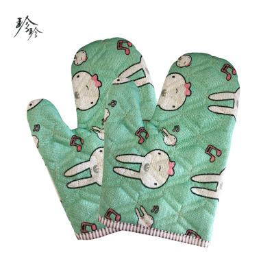 China Minimalist Cheap Price Buy Black Printed Kitchen Cotton Sublimation Microwave Oven Gloves for sale