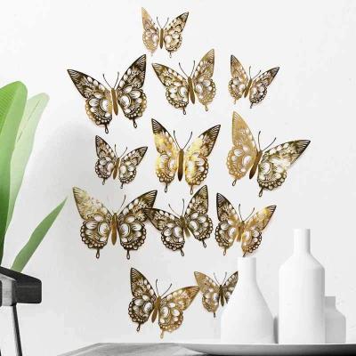 China Up-to-date Waterproof+Eco-friendly 12 PCS 3D Colorful Butterfly Wall Sticker For Party And Holiday Supplies Decorations Sticker for sale