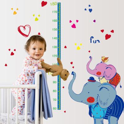 China Waterproof+Eco-friendly Elephant Wall Stickers For Kids Room Cartoon Animals Waist Stickers Home Bedroom Decoration for sale