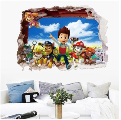 China Waterproof+Eco-friendly Cartoon Dog Patrol Wall Decal For Kids Room Bedroom Living Room Decoration Kids Wall Sticker Home for sale