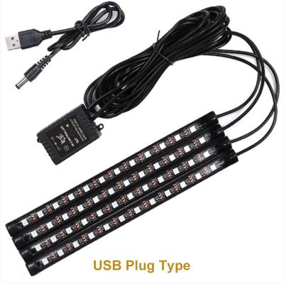 China Interior Atmosphere Light OEM Car Interior LED Decorative Light Car LED Interior Lights Music Waterproof 12V RGB LED Strip Light for sale