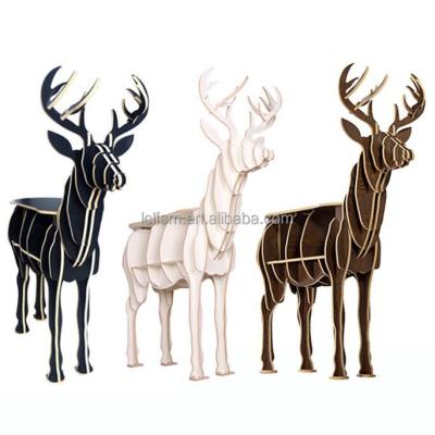 China Large Europe Stock 3D Craft Wood Bookshelf, Home Office /Deer Decoration-Antler Book Shelves for sale