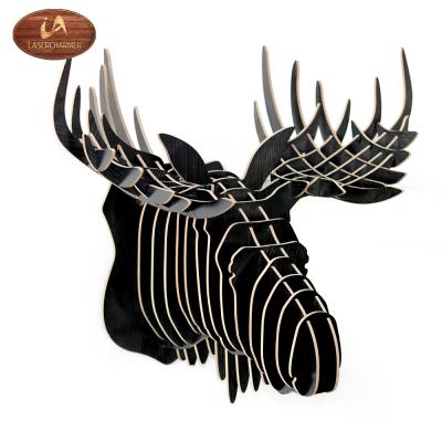 China Europe 2018 Main Wall Home Decoration Wooden Animal Moose for sale