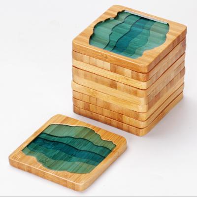 China Viable factory craft and wooden bamboo art cup mat tea coaster for tea/coffee cup table top home decoration for sale