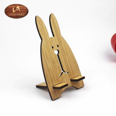 China Europe Bunny Wooden Phone Holder, Docking Station, Bamboo Wooden Phone Charging Station for sale