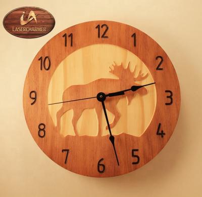 China Quality Wooden Decorative Round Quartz Shandong Wall Clock Battery Operated Wall Clocks for sale