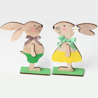 China New Religious Wooden Crafts Easter Bunny Nordic Style Creative Home Decor Woodwork is available in custom color sizes for sale