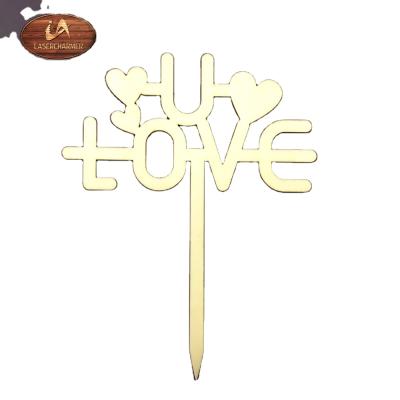 China Custom Mr Mrs Love Wooden Cake Topper Wedding Cupcake Topper from Europe for sale