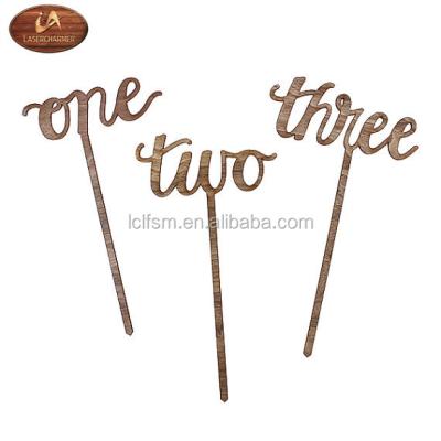 China 3mm Basswood Plywood First Birthday Cake Topper, Customized Any Script Number For Birthday, Laser Cut Wood Number Topper for sale