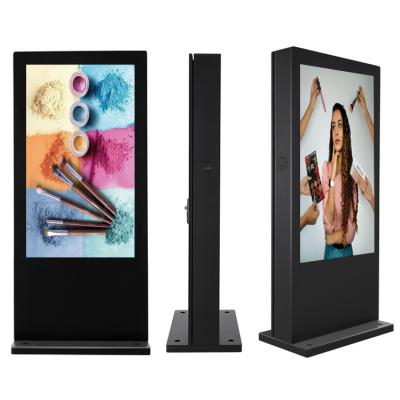 China 65 inch dual screen ip 65 outdoor floor standing 4+32GB metal case blck for Commercial Display for sale