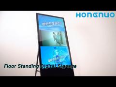 Flexible Floor Standing Digital Signage 55 Inch Portable For Advertising