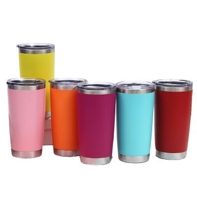 China Wholesale 20oz Double Wall Tumbler Stainless Steel Reusable Travel Car Water Rockers Viable Vacuum Insulated Cups for sale