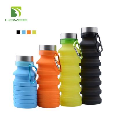 China Viable Hot Selling Collapsible Outdoor Collapsible Silicone Water Bottle Collapsible Water Bottle for sale