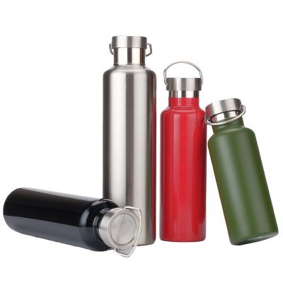 China 350ml 500ml 600ml 750ml 1000ml Custom Durable Outdoor Double Wall Vacuum Insulated Stainless Steel Sports Water Bottle Bulk for sale