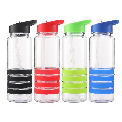 China Sustainable Eco-Friendly Plastic Water Bottle 700ml Gym Fitness Sports Hydration Portable Water Bottle With Collapsible Straw for sale