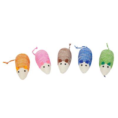 China 2022 Viable Sisal Mouse Tail Cat Toys Pet Supplies Various Colors Sisal Interactive Mouse Wholesale Cat Interactive Spot Toys for sale