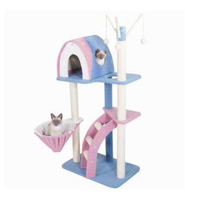 China Sustainable Modern High Quality Cat Nest Cat Stand Integrated Unique Climbing Cat Tree for sale