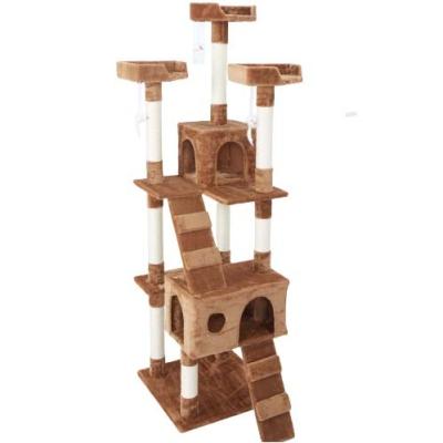 China Sustainable Scratching Post For Wall Large Large Cat Scratcher Tree Tower Wooden Cat Tree House for sale