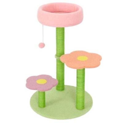 China Sustainable Cat Toys Manufacturers OEM Cat Tree Furniture Housing Flower Cat Tree for sale