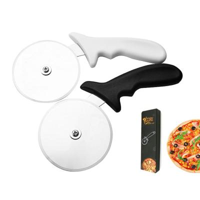 China Black Logo Hot Sale Pizza Tools Custom Multi Stocked Stainless Steel Blade 4-Inch Pizza Cutter Wheel With Plastic Handle for sale