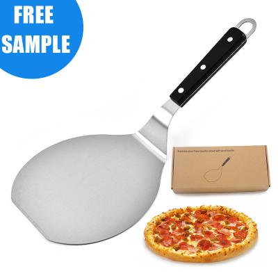 China Pizza Peel Stainless Steel Shovel Paddle Cake Lifter Transfer Ready Running Flat Baking Tray For Baking Homemade Bread Pie Tool for sale