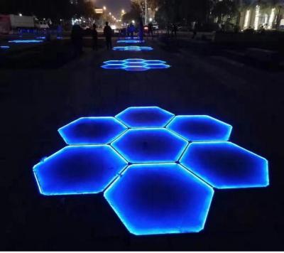 China Modern Rectangular Hexagonal Floor Lamps High Quality Walkable Power Generating Lights Brick Solar Panel Solar Floor Floor Lamps for sale