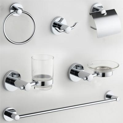 China Sustainable Hotel Project Modern Chrome Fittings Bathroom Accessories Sanitary Set for sale