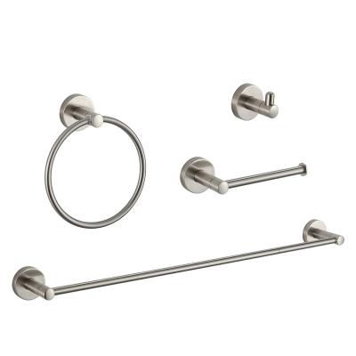 China With Hook 4 Pieces Brushed Nickel Wall Mount Bathroom Towel Rack Towel Rack Set for sale