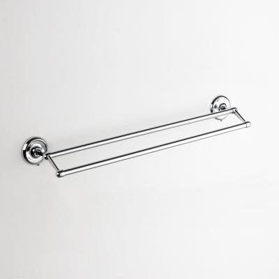 China With Hook North America Design Chrome Double Towel Rack Zinc Alloy Bathroom Accessories for sale