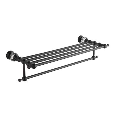 China Black Brass BRIEF Bath Towel Rack Shelf Wall Mounted Towel Rack for sale