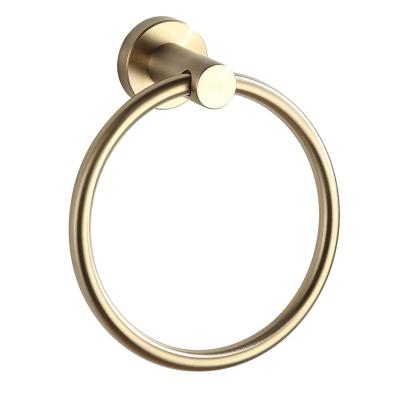 China Modern Wall Mounted Bathroom Accessories 304 Glod Stainless Steel 11932 Shiny Towel Ring for sale