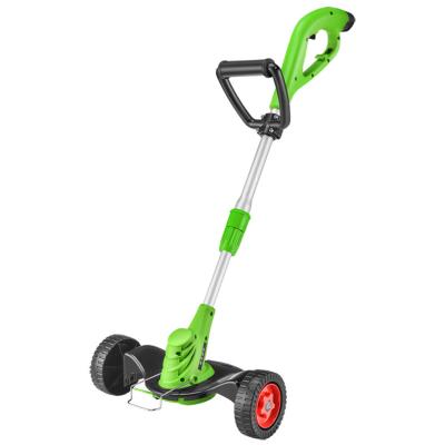 China 12V Lithium Hand Push Lawn Mower Electric Grass Trimmer Brush Cutter with Wheels for Garden HK-12-230 for sale