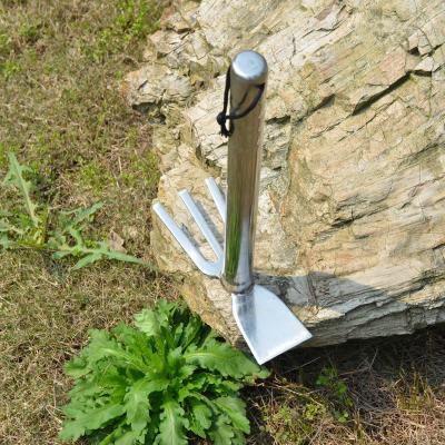 China Wholesale 201 Stainless Steel Reasonable Price Garden Tool Fork Hand Lawn Hoe Harrow For Growing Plants for sale