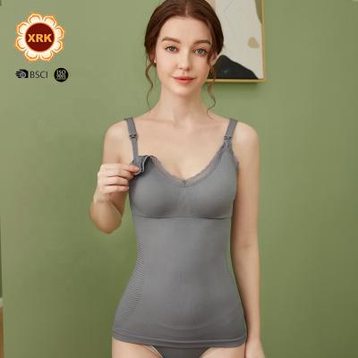 China Wholesale Breathable Seamless Breastfeeding Clothes Bra Underwear For Ladies Lace Up Breathable Nursing Top for sale