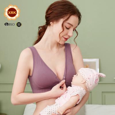 China Breathable Cotton Seamless Front Closure Design Nursing Underwear Women Breastfeeding Maternity Bras for sale