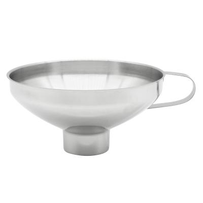 China Viable Hot Selling Amazon Large Mouth Stainless Steel Funnel Oil Jam Funnel With Handle for sale