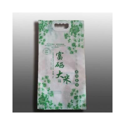 China Best Selling Food Custom Printed Laminated Bags For 1kg 2kg Food Grade Rice Plastic Bag With Handle for sale