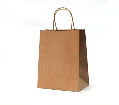 China Customized Recyclable Take Away Food Bag Fashion Shopping Bag Brown Kraft Paper Bags for sale