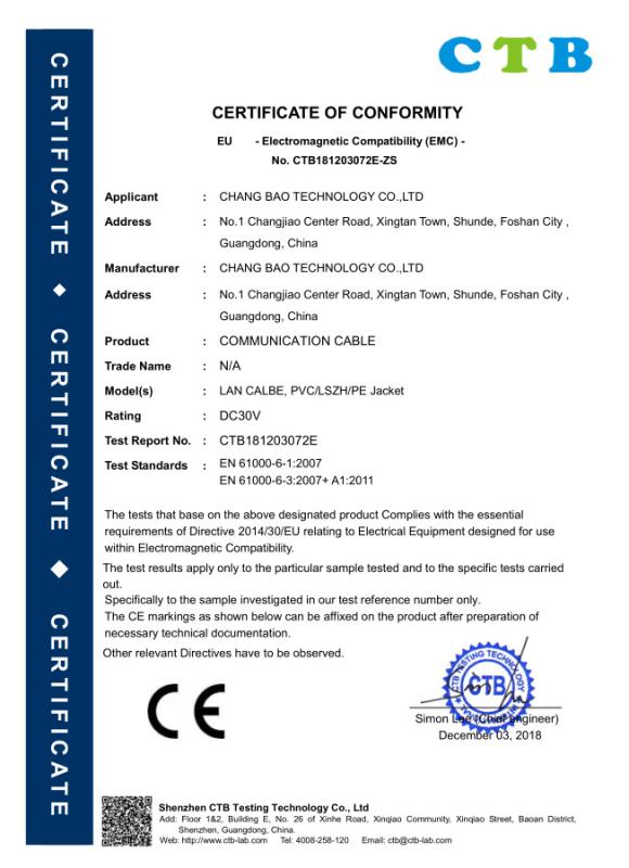 CE - Chang Bao Technology Co., Ltd.