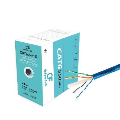 China Promotion network cable 23AWG 0.57mm cat 6 utp onfame cat6 bare copper ethernet cable for sale