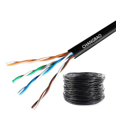 China Changbao UTP Copper 1000ft 305m 4 Pair 24AWG Solid Bare Ethernet Network Cat5e Cat5 Lan Cable Outdoor FTP STP SFTP for sale