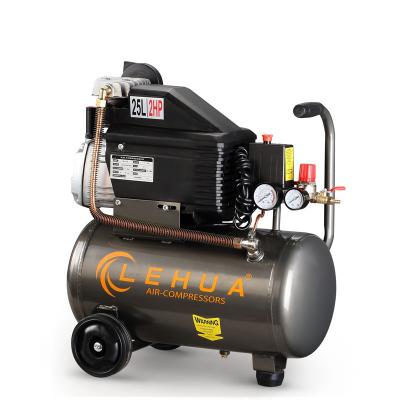 China 25L 2HP Lubricated Portable Direct Driven Air Compressor with 2 Pressure Gauge for sale