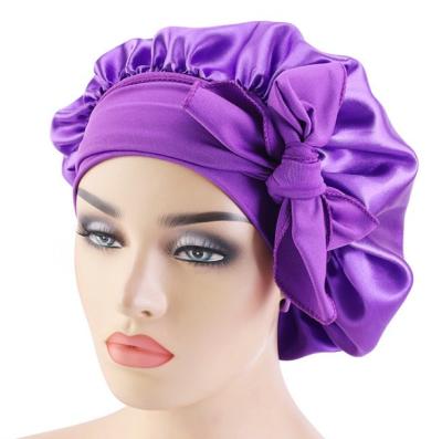 China Wholesale European Silk Sleep Cap Fashion Bath Style Fashion Hair Checked Elegant Hood for sale