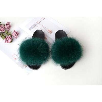 China Wholesale Custom Logo Design Fluffy Waterproof Slippers Fashion Faux Fur Fluffy Slides Slipper Ladies Slipper for sale