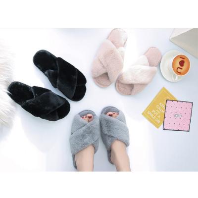 China Wholesale Lightweight Unisex Warm Fluffy Slippers Non-slip Comfortable Flat Home Slipper for sale